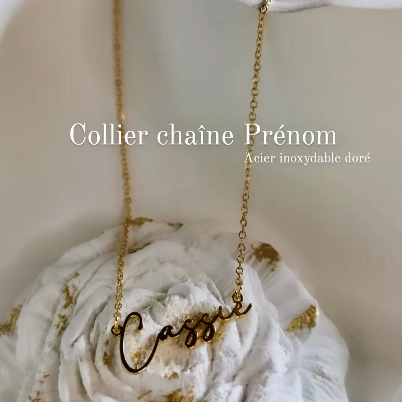 COLLIER PRÉNOM PERSONNALISÉ DORÉ │ ACIER INOXYDABLE
