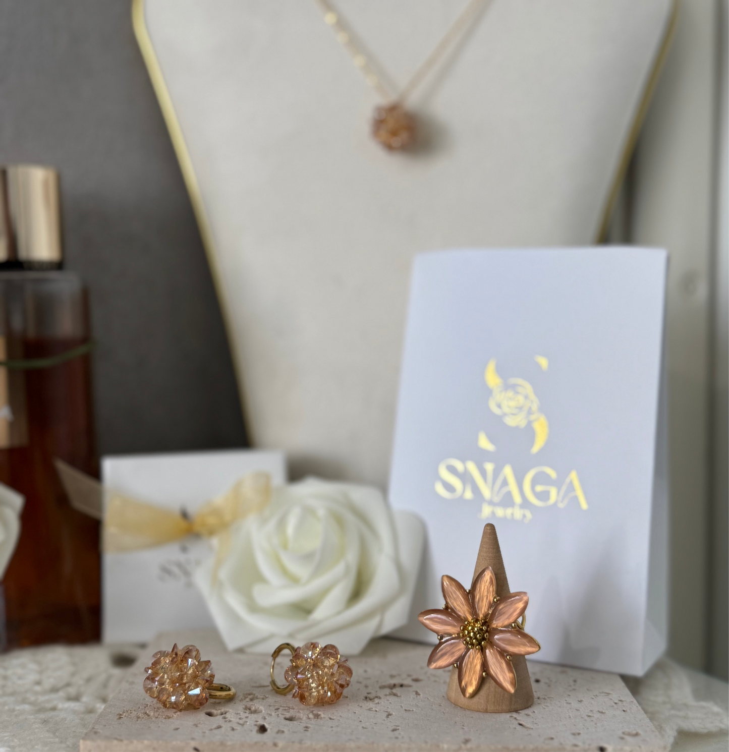 FLORALE PÊCHE AMBRÉE | BAGUE