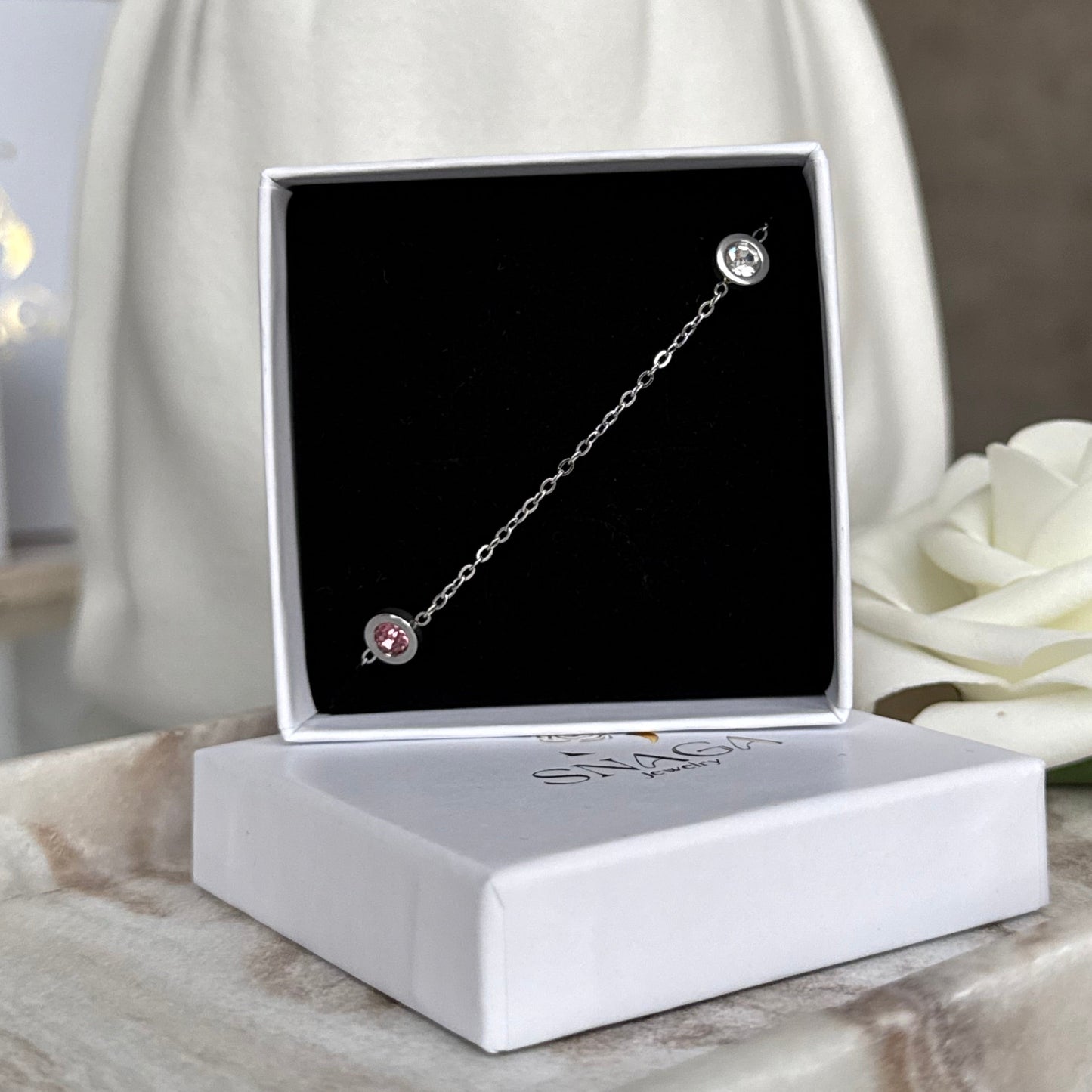 VALERIE - Bracelet création en acier Inoxydable et strass multicolore