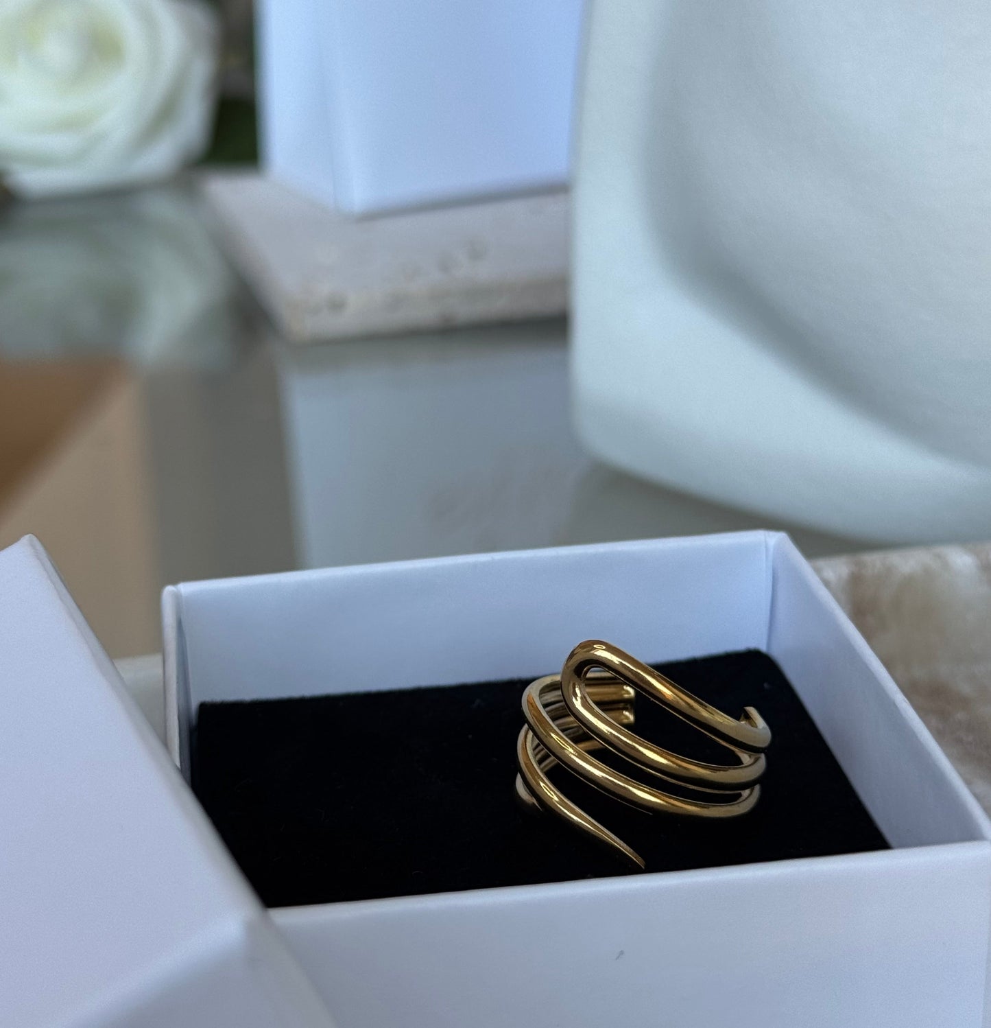 ENVOUTANTE - Bague en acier inoxydable doré