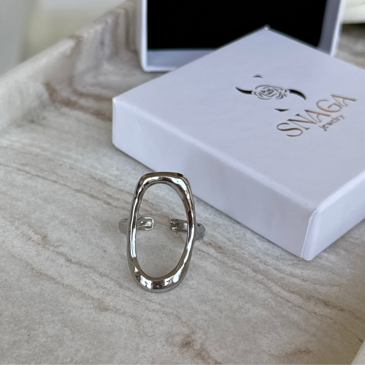 CELIA - Bague en acier Inoxydable Argenté