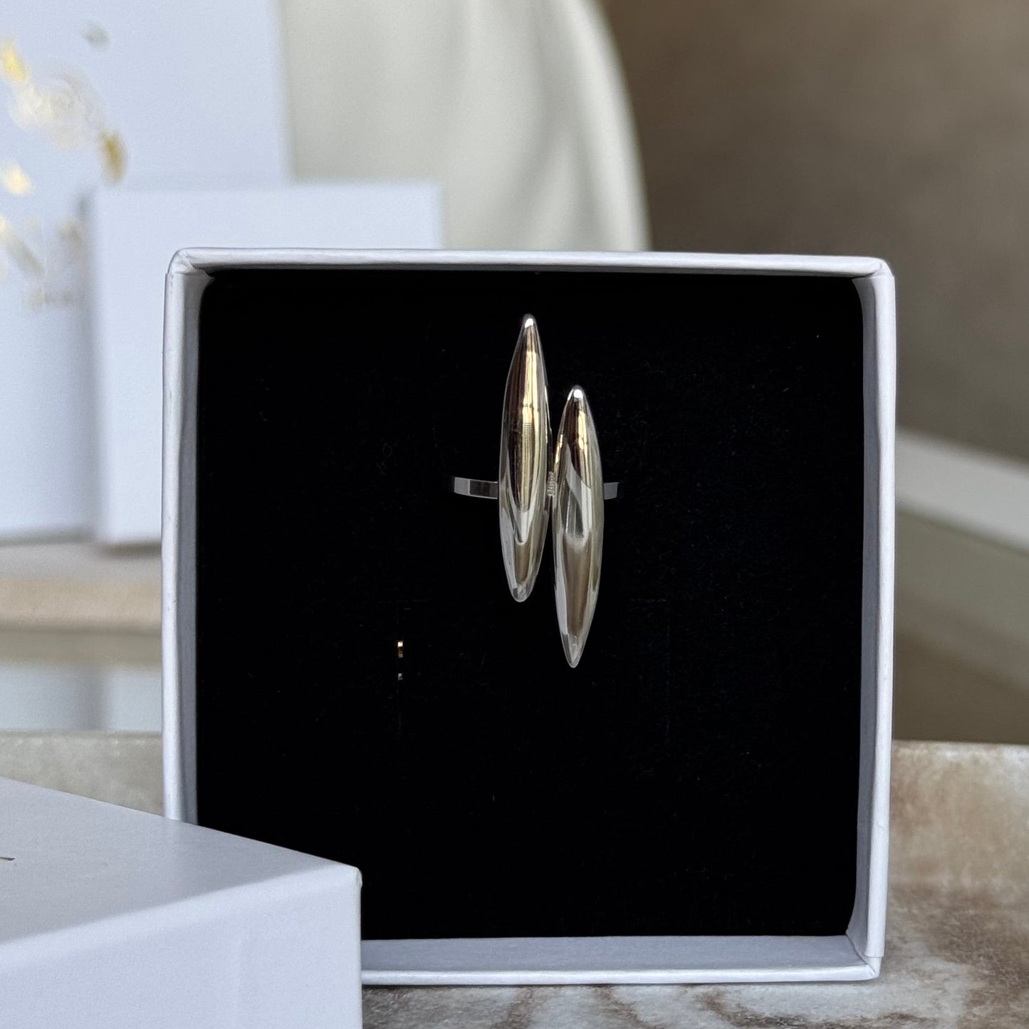 LILY - Bague en acier Inoxydable argenté