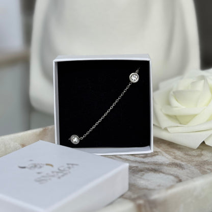 VALERIE - Bracelet création unique en acier Inoxydable doré et strass transparent