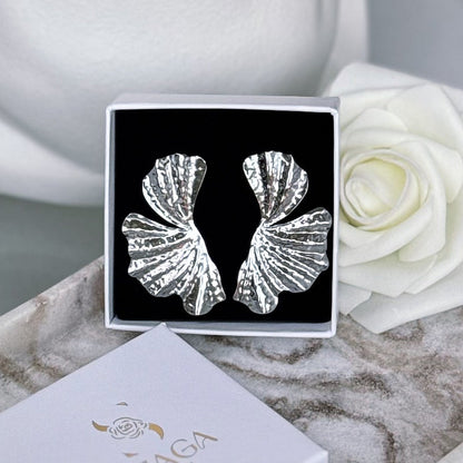 GINKGO 2.0 ARGENTEES │ BOUCLES D'OREILLES