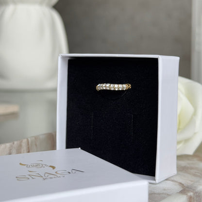 OPHELIA - Bague en acier Inoxydable doré et strass