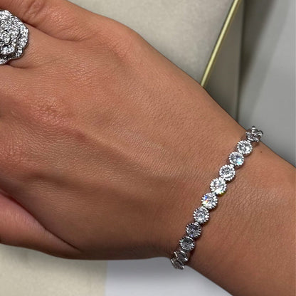 ÉLINA – Bracelet en acier inoxydable argenté et strass