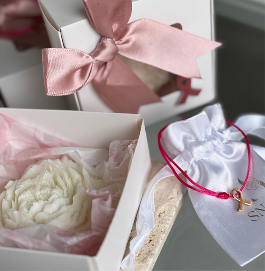 COFFRET BOUGIE OCTOBRE ROSE "CREME" │ CRÉATION ARTISANALE SNAGA JEWELRY