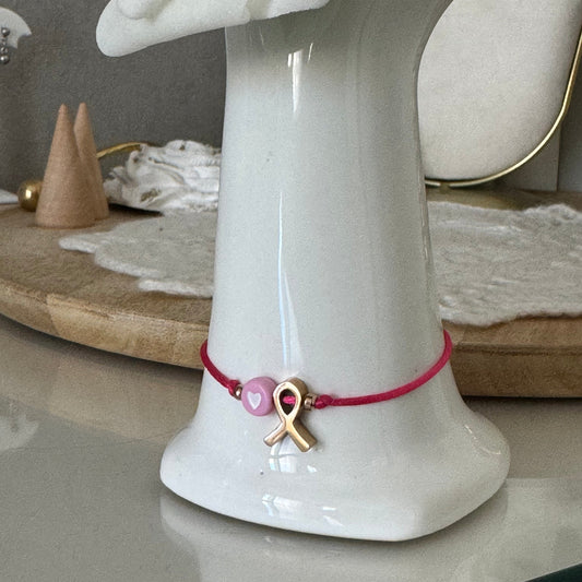 BRACELET OCTOBRE ROSE COEUR FUCHSIA │ CRÉATION SNAGA JEWELRY