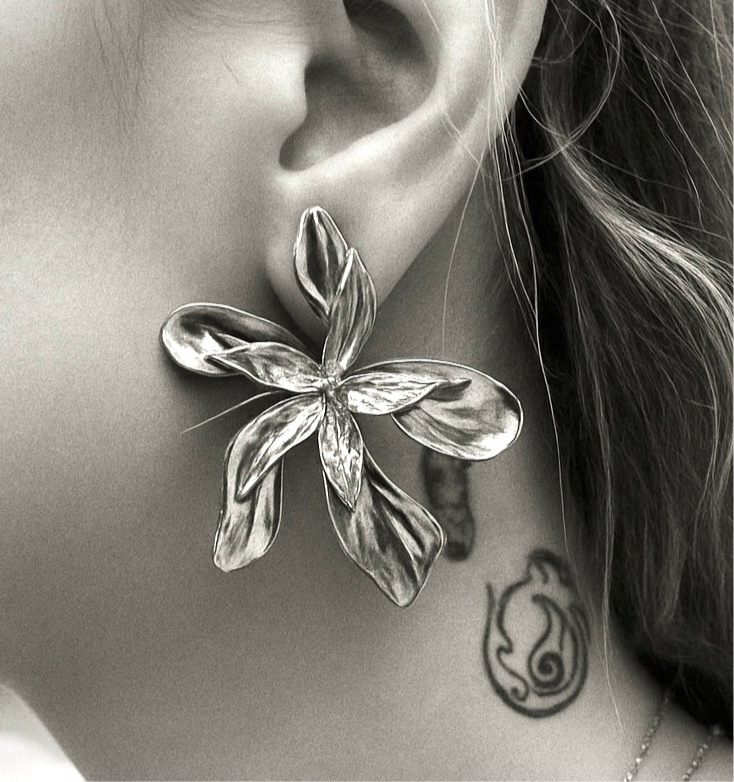 ANÉMONE ARGENTÉ│ BOUCLES D'OREILLES
