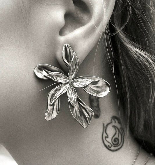 ANÉMONE ARGENTÉ│ BOUCLES D'OREILLES