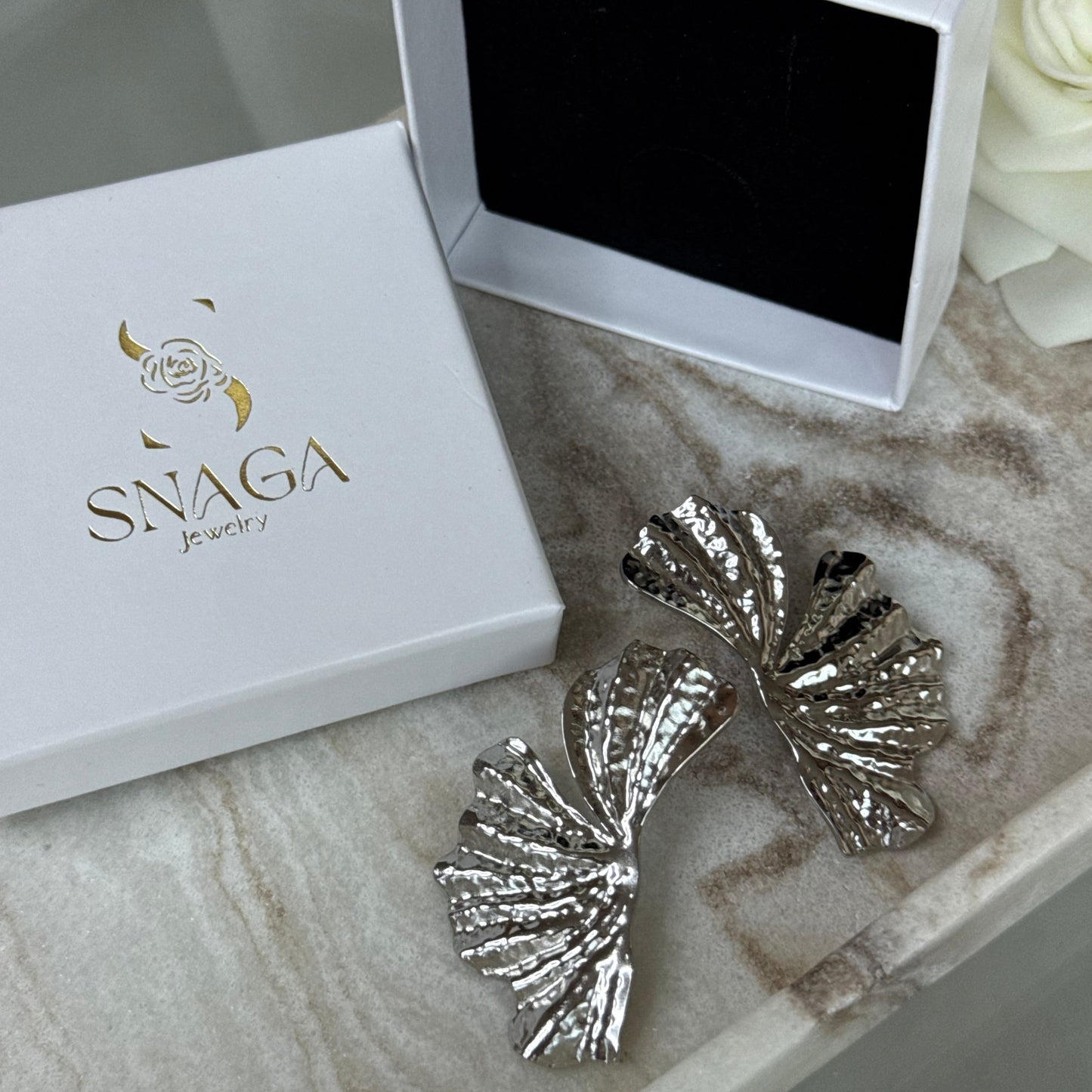 GINKGO 2.0 ARGENTEES │ BOUCLES D'OREILLES