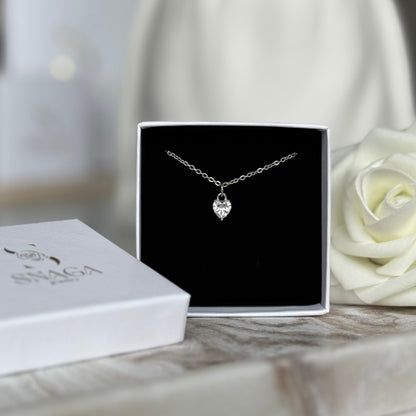 LOU - Collier création en acier Inoxydable argenté - pendentif coeur