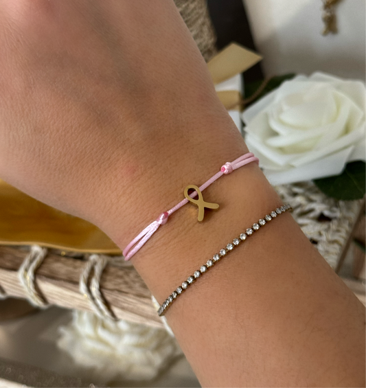 BRACELET OCTOBRE ROSE PASTEL ARGENTÉ │ CRÉATION SNAGA JEWELRY