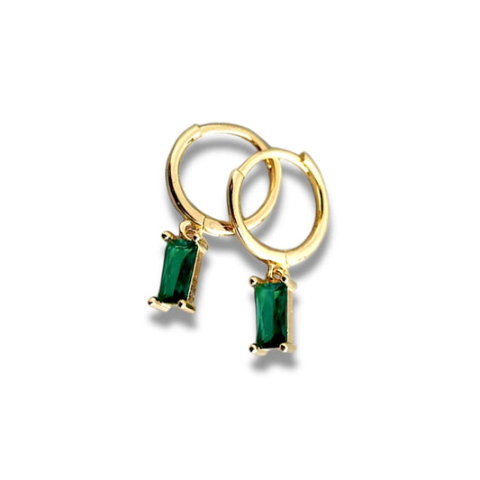 ALISSON MINI-CREOLES VERTE │ BOUCLES D'OREILLES