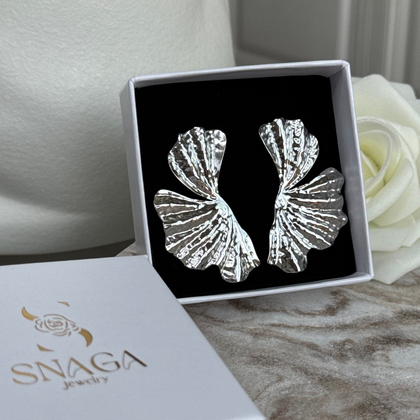 GINKGO 2.0 ARGENTEES │ BOUCLES D'OREILLES