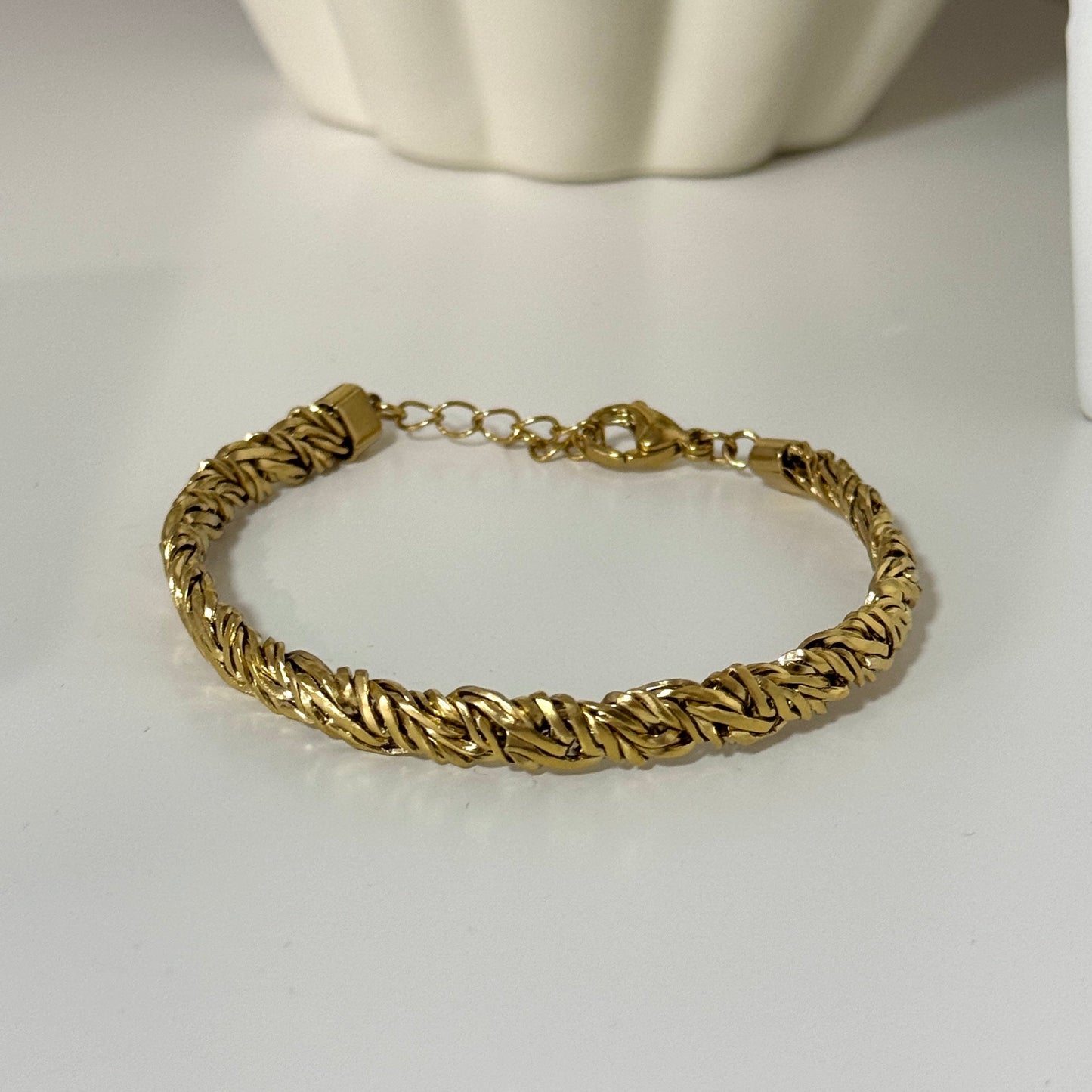 LOUNA - Bracelet en acier Inoxydable doré