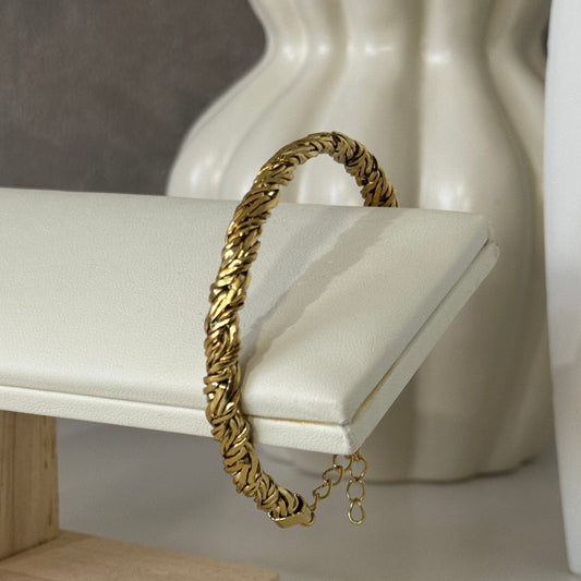 LOUNA - Bracelet en acier Inoxydable doré