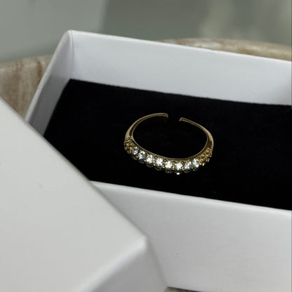 OPHELIA - Bague en acier Inoxydable doré et strass