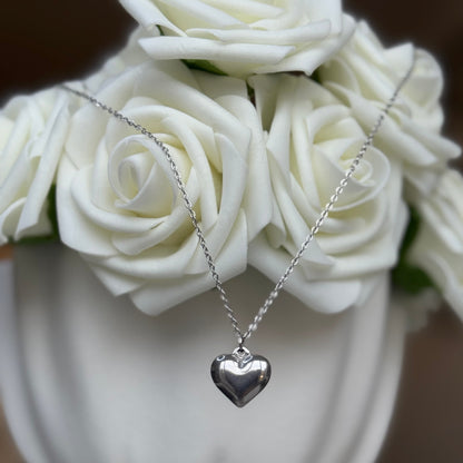 MELIA - Collier création en acier Inoxydable argenté - pendentif coeur