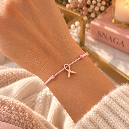 ROSE POUDRÉ ROSE GOLD – Bracelet solidaire Octobre Rose en acier inoxydable rose gold
