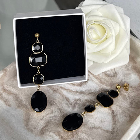 JASMINE - Boucles d'oreilles pendantes en acier Inoxydable doré