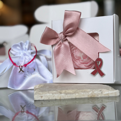 COFFRET BOUGIE OCTOBRE ROSE "ROSE" │ CRÉATION ARTISANALE SNAGA JEWELRY