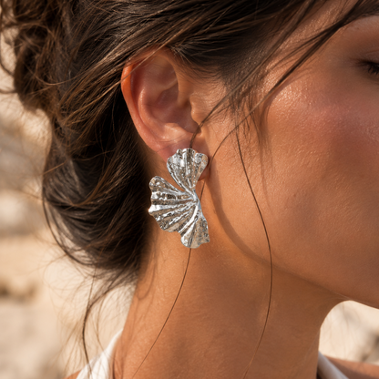 GINKGO 2.0 ARGENTEES │ BOUCLES D'OREILLES