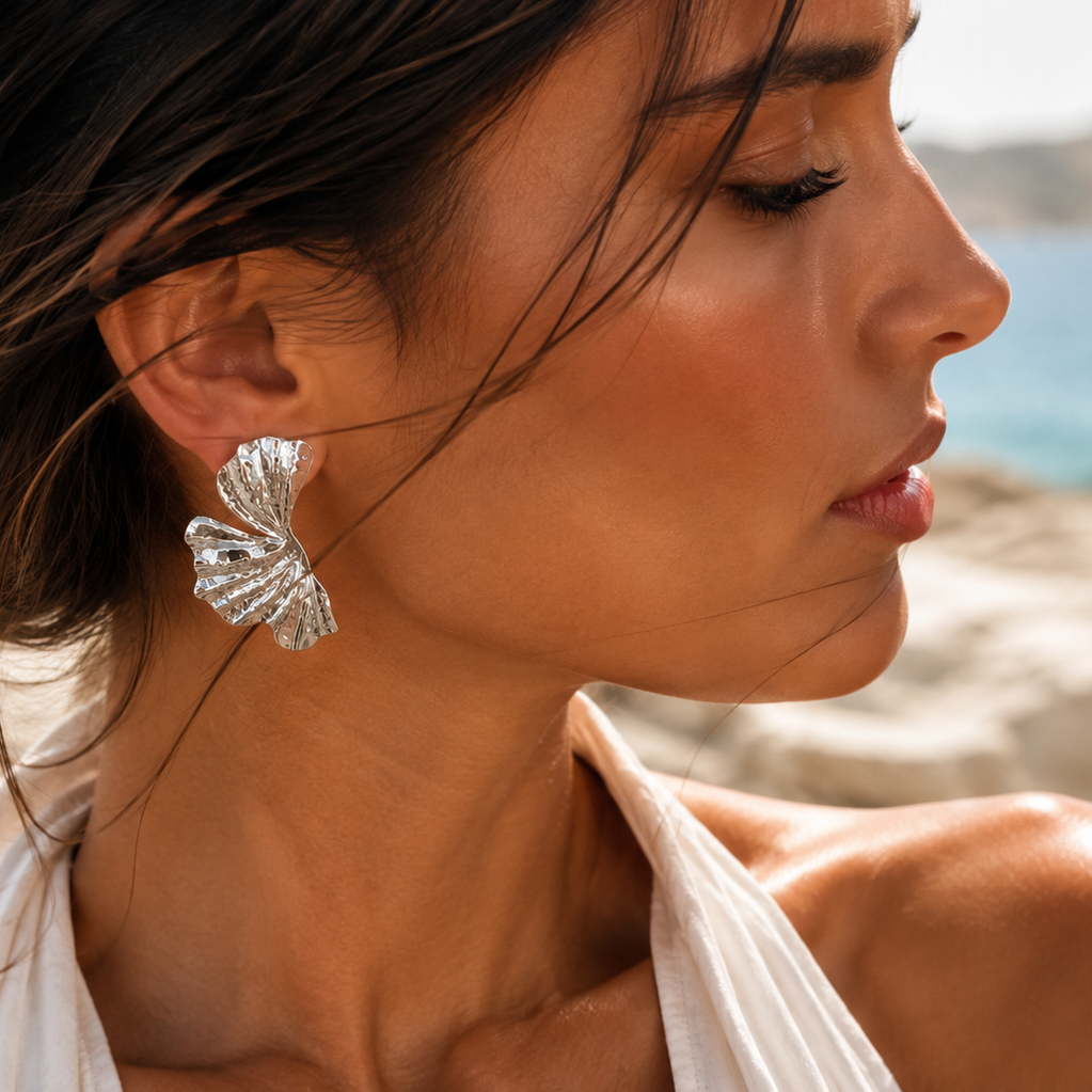 GINKGO 2.0 ARGENTEES │ BOUCLES D'OREILLES