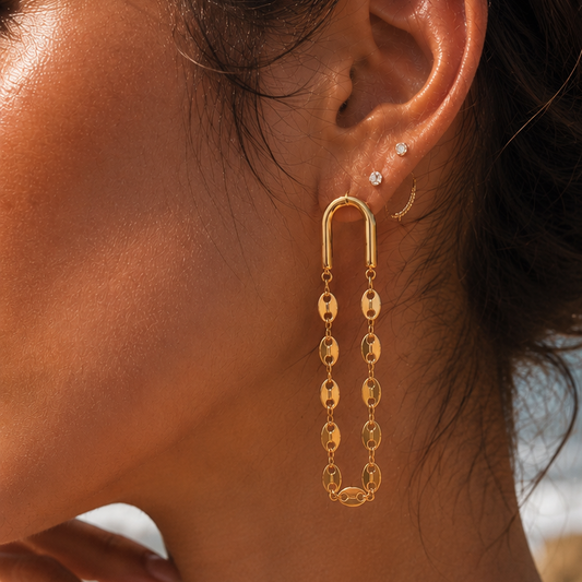 GRAIN DE CAFE - Boucles d’oreilles en acier inoxydable dorées