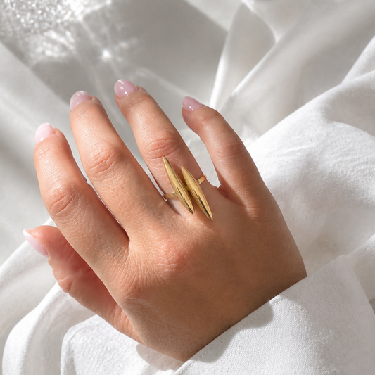 LILY - Bague en acier Inoxydable doré