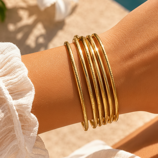 PRECOMMANDE du 27/05 au 31/05 ✨ Joncs bouddhistes fins porte-bonheur authentique - Couleur light gold