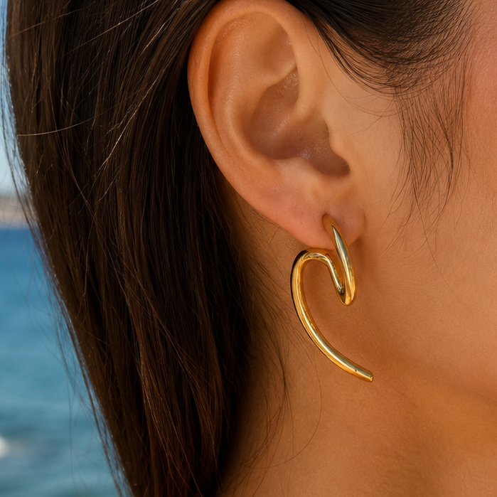 SIA - Boucles d’oreilles en acier inoxydable doré