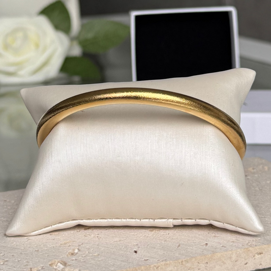 GABRIELLE - Collier jonc en acier Inoxydable Doré – effet brossé