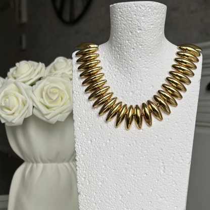 ANTHINEA - Collier en acier Inoxydable Doré