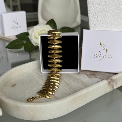 ANTHINEA - Bracelet en acier Inoxydable Doré