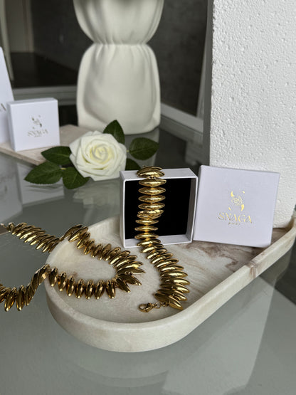 ANTHINEA - Collier en acier Inoxydable Doré