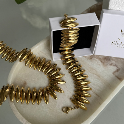 ANTHINEA - Bracelet en acier Inoxydable Doré