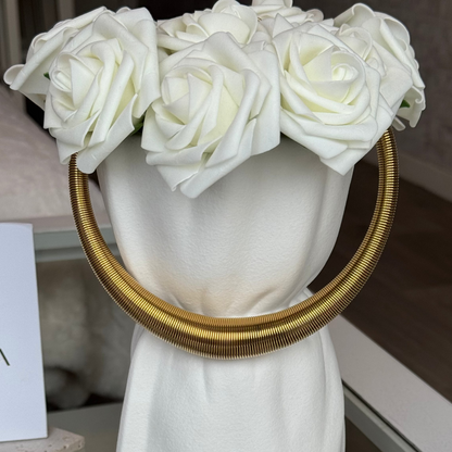 SAMIA - Collier en acier Inoxydable doré