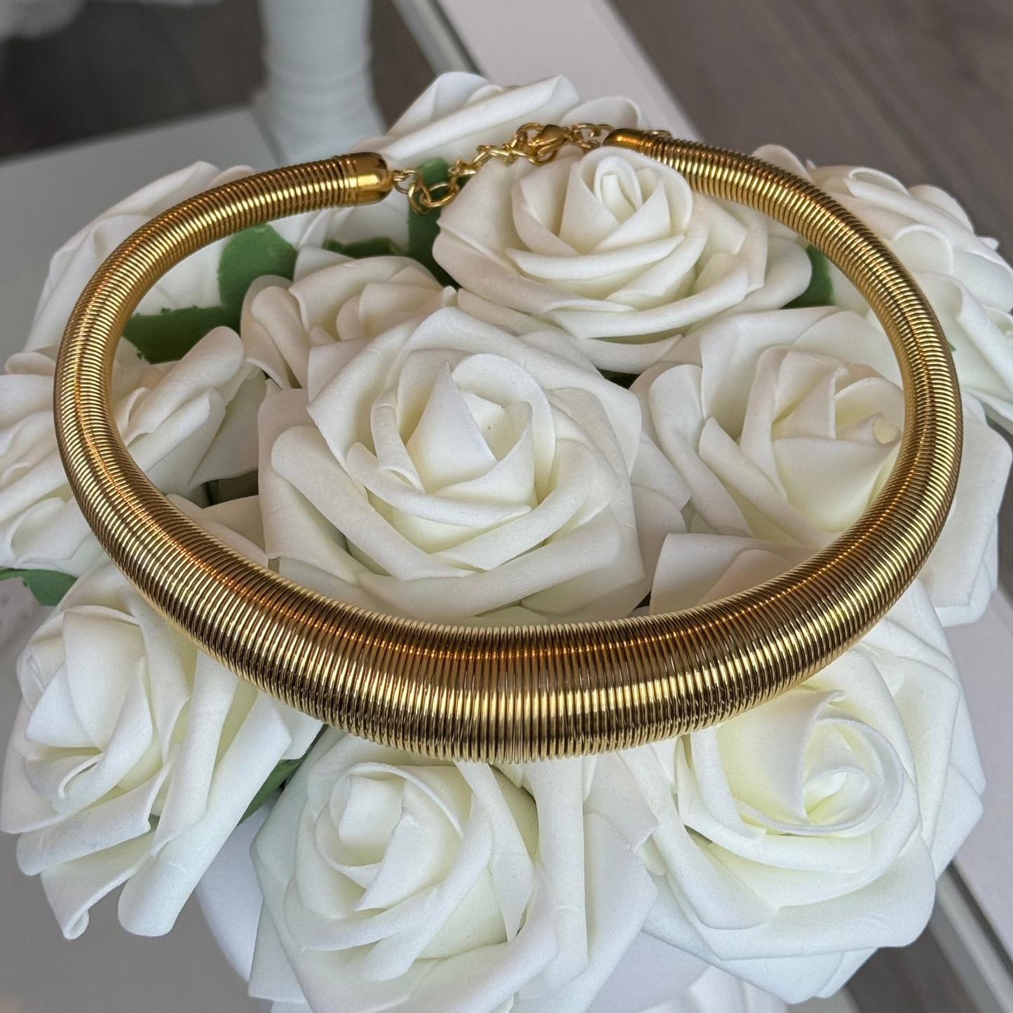 SAMIA - Collier en acier Inoxydable doré