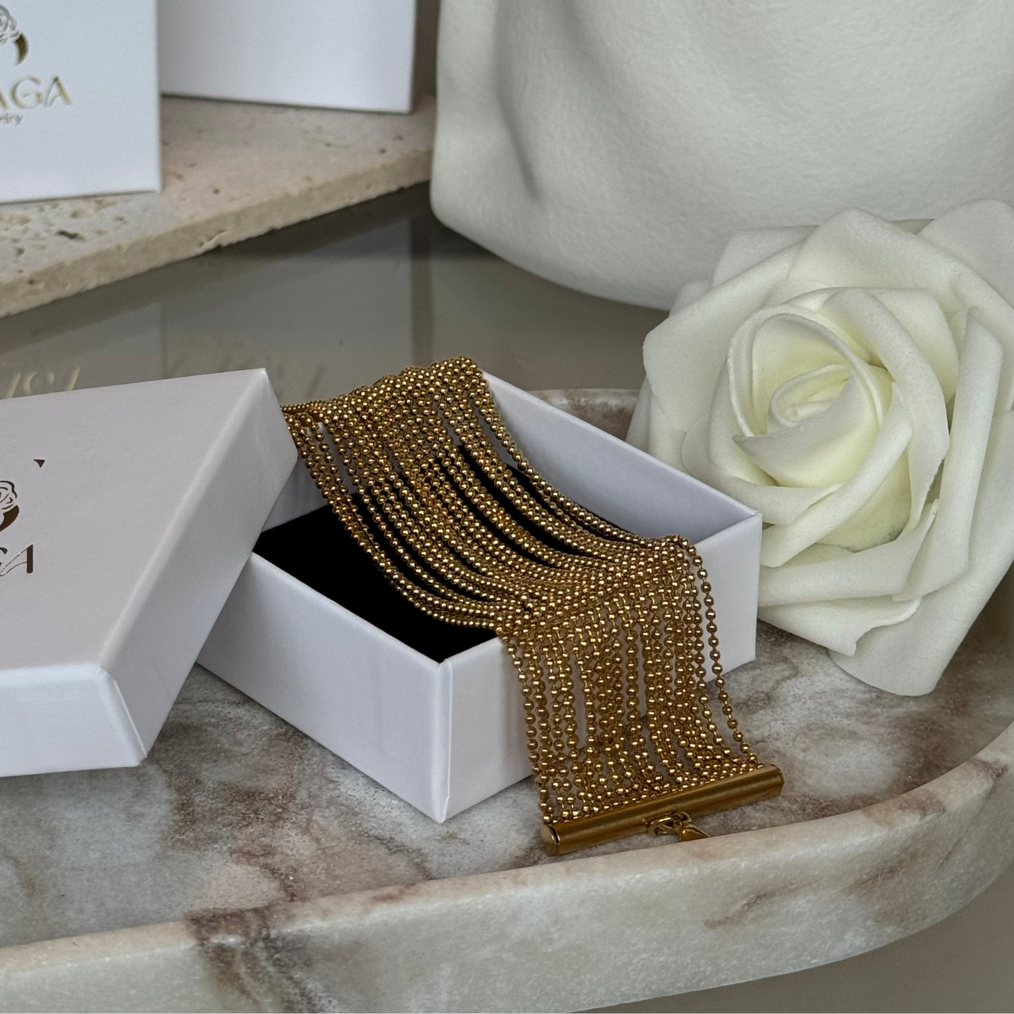 ALIX - Bracelet en acier Inoxydable doré multiple