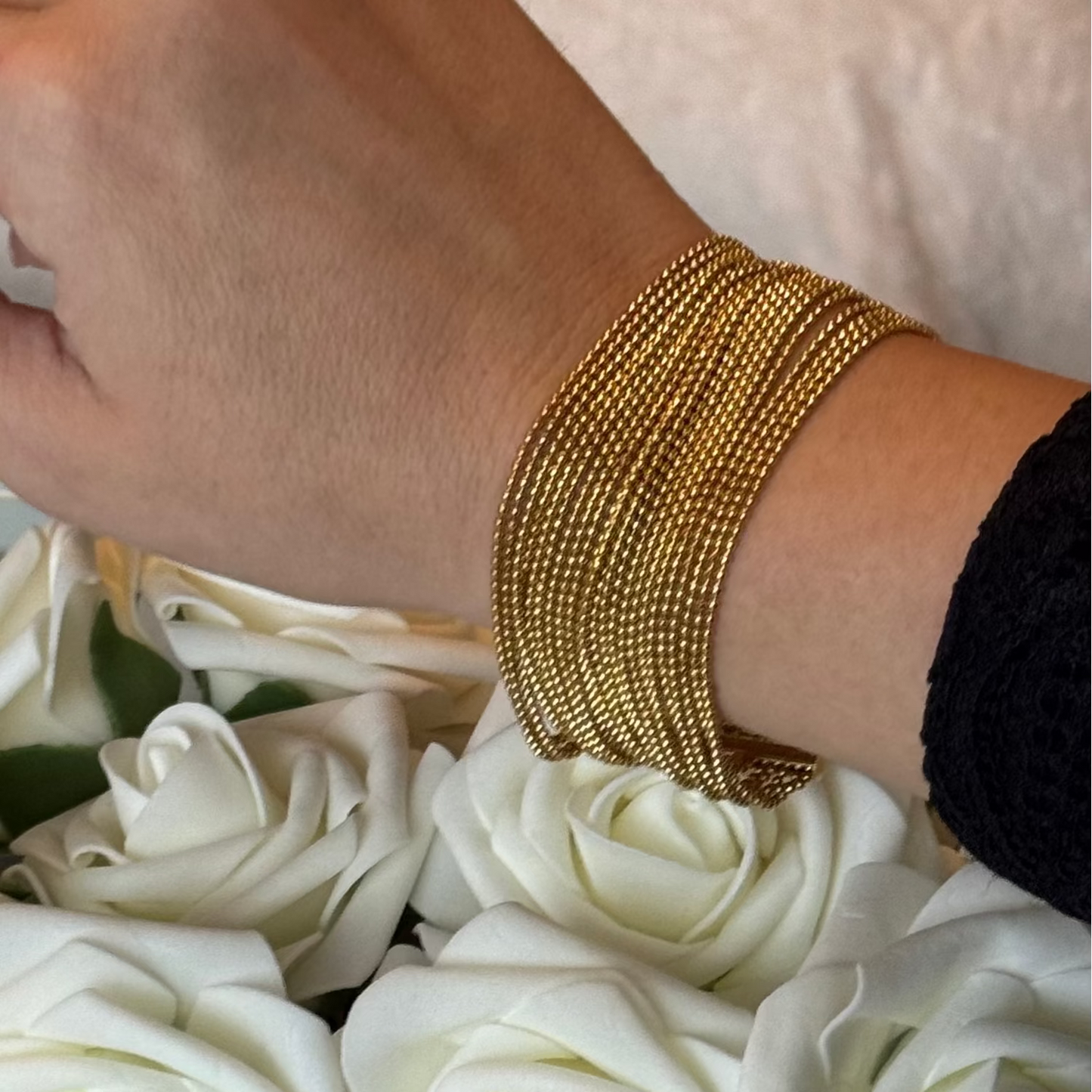 ALIX - Bracelet en acier Inoxydable doré multiple