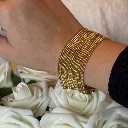 ALIX - Bracelet en acier Inoxydable doré multiple