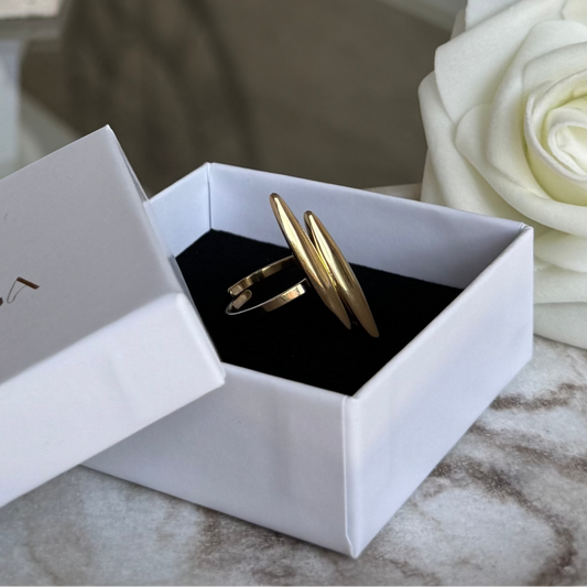 LILY - Bague en acier Inoxydable doré