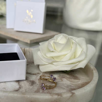 MANON - Bague en acier Inoxydable doré et lilas