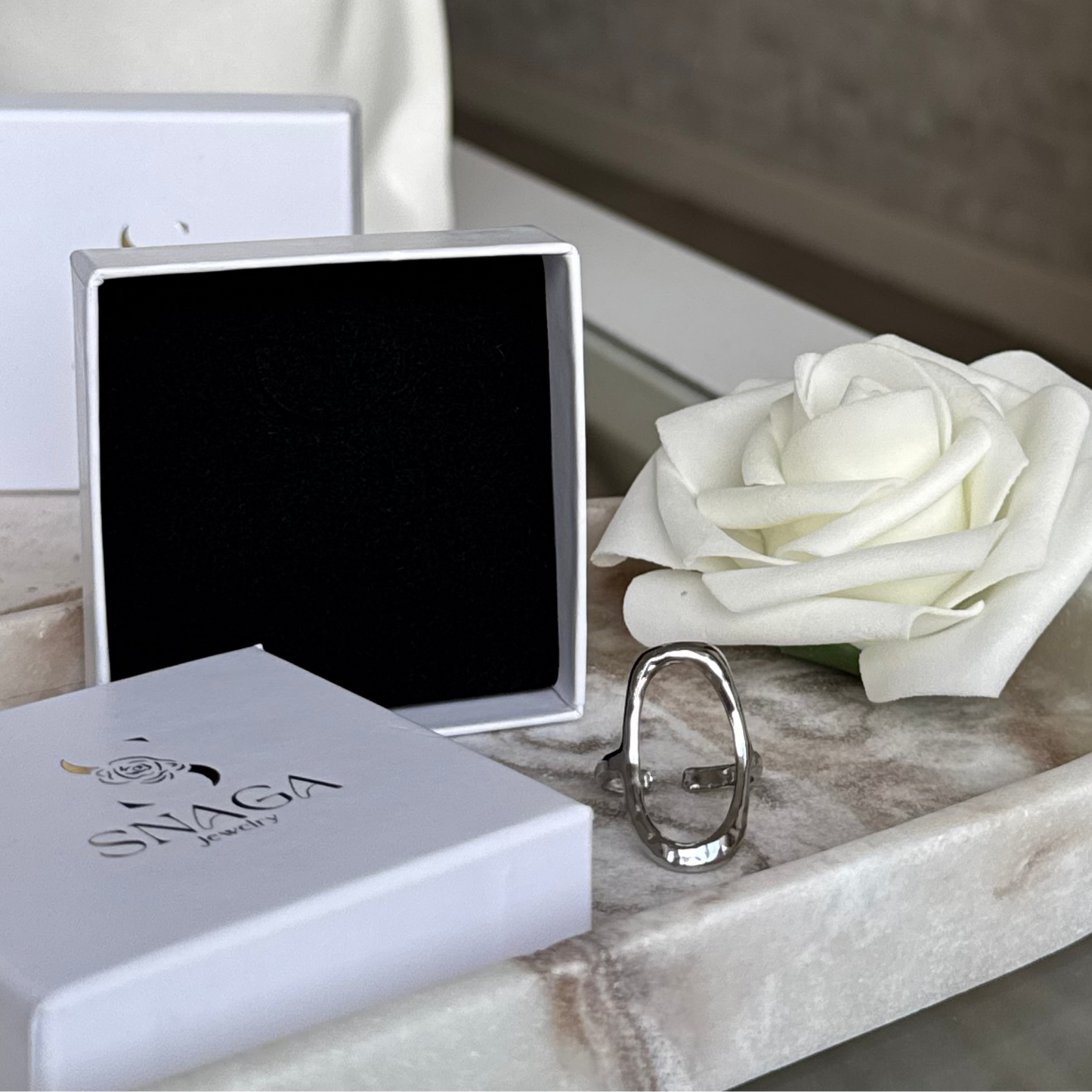 CELIA - Bague en acier Inoxydable Argenté