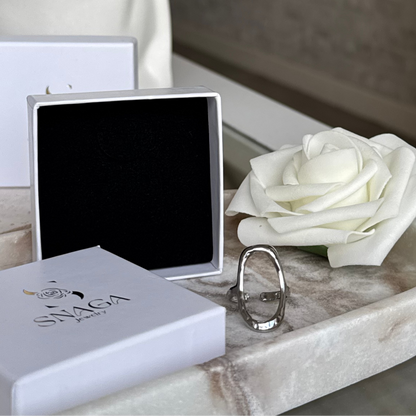 CELIA - Bague en acier Inoxydable Argenté