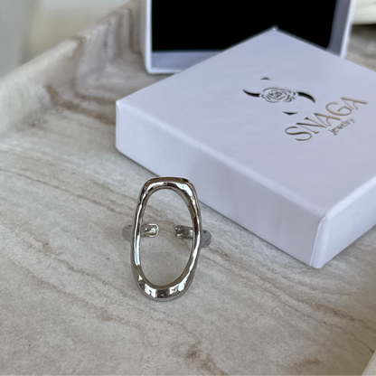 CELIA - Bague en acier Inoxydable Argenté