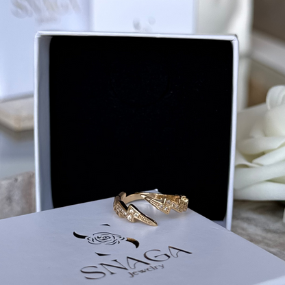 KALISTA - Bague en acier Inoxydable doré et strass