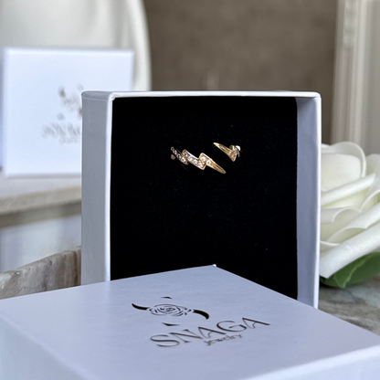 KALISTA - Bague en acier Inoxydable doré et strass