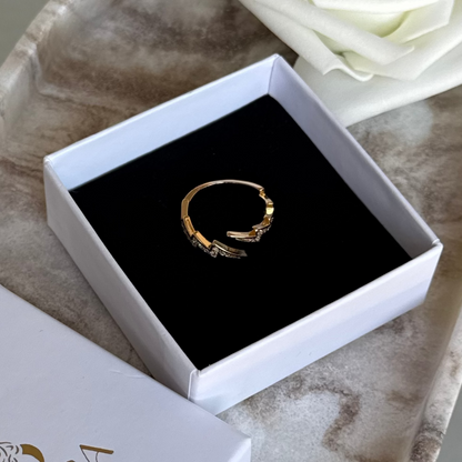 KALISTA - Bague en acier Inoxydable doré et strass